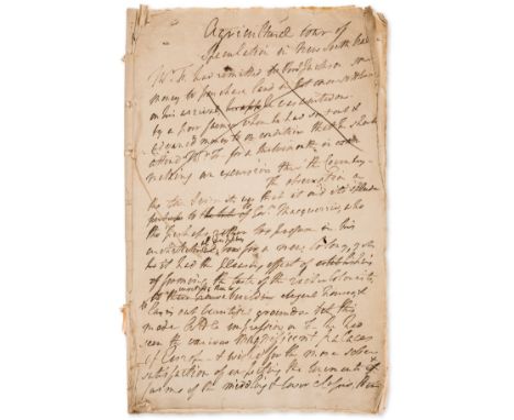 Australia, New South Wales.- [Matcham (George, traveller, Nelson's brother-in-law, 1753-1833)] Agricultural tour of Speculati