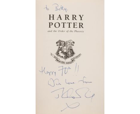 Rowling (J.K.) Harry Potter and the Order of the Phoenix, first deluxe edition, first impression, signed presentation inscrip