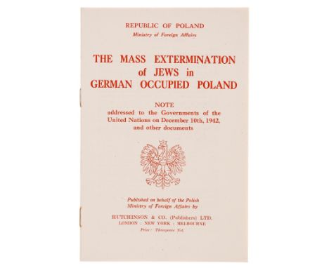Early report on the Holocaust.- Mass Extermination of Jews in German Occupied Poland (The), original printed stapled wrappers