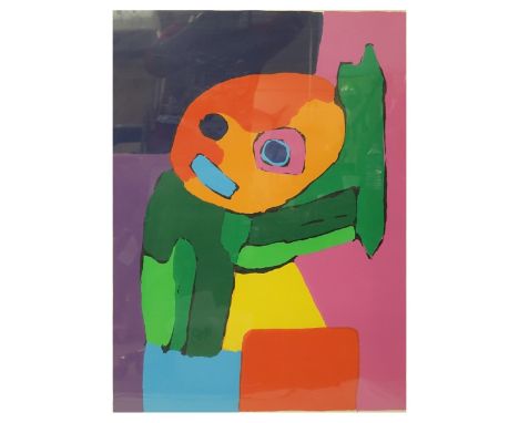 Karel Appel, American (1921-2006) Color Lithograph on Arches Paper "Untitled". Signed and dated '71, numbered 6/100. Blindsta
