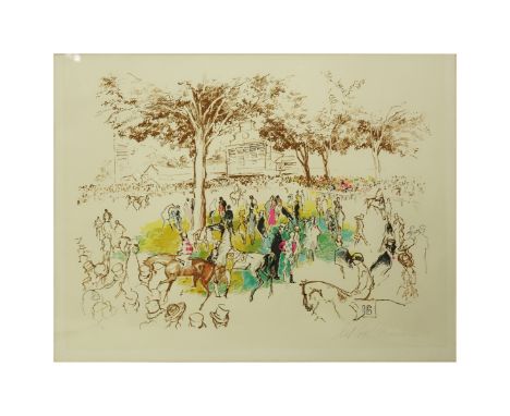 LeRoy Neiman, American (1921 - 2012) Lithograph in Colors"Ascot Paddock, 1974" Pencil Signed and Numbered 275/300 on Lower Ma