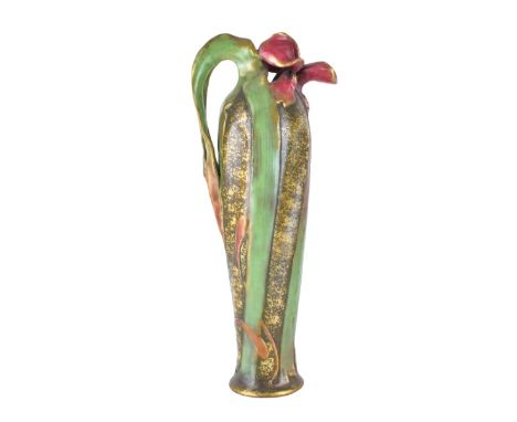 Large Amphora Art Nouveau Floral Pottery Pitcher by Paul Dachsel. Impressed Amphora Austria mark and numbered 3683/55 to base