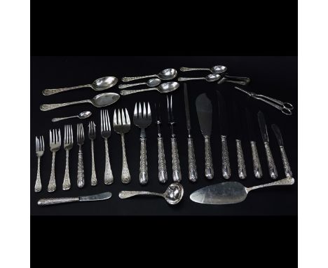 One Hundred Eighty Eight (188) Piece Set R. Garrard Elizabethan Pattern Sterling Silver Flatware Service In Custom Chest. Thi