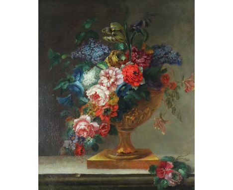 J.L. Boizet (Continental School) Vases de Fleurs, still life, oil on canvas, signed and bears date 1789 bottom left, framed. 