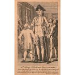 A Late 18th Century engraving of Mr Henry Blacker, the British Giant, extensively inscribed in