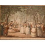 Dickinson after Bunbury, late 18th Century, The Gardens of Carleton House with Neapolitan Ballad