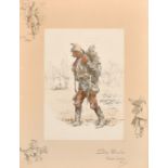 Snaffles, 'Sans Panache' and 'Le Poilu', two hand coloured prints, each around 11" x 8" (28 x 20cm),