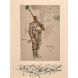 Snaffles, 'Wipers', hand coloured print, inscribed 'Wipers' in black crayon, and with Snaffle bit