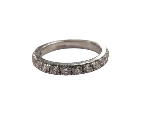 PLATINUM &amp; DIAMOND ETERNITY RING WITH CIRCA 0.50 CARAT OF DIAMONDS  - COLOUR - I/J SI2 