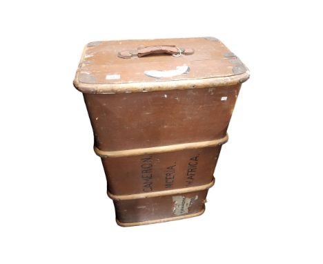 ANTIQUE STEAMER TRUNK WITH LABELS 