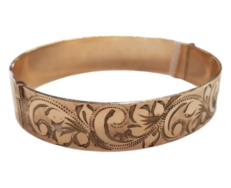 9 CARAT ROLLED GOLD BANGLE (HINGED) 