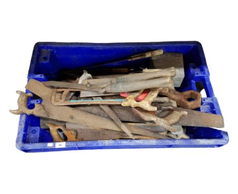 LARGE QUANTITY OF SAWS AND OTHER TOOLS 