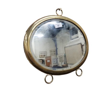 VINTAGE BRASS SHIPS MIRROR 
