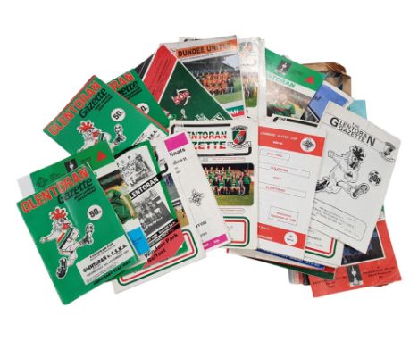 QUANTITY OF VINTAGE GLENTORAN FC FOOTBALL PROGRAMMES 