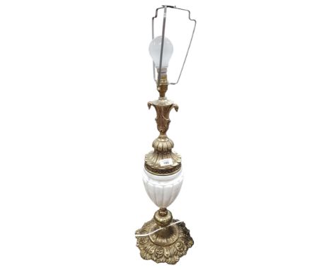 BRASS AND MARBLE LAMP 