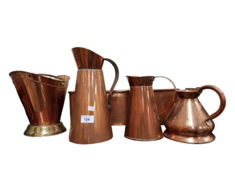 SHELF LOT OF COPPERWARE 