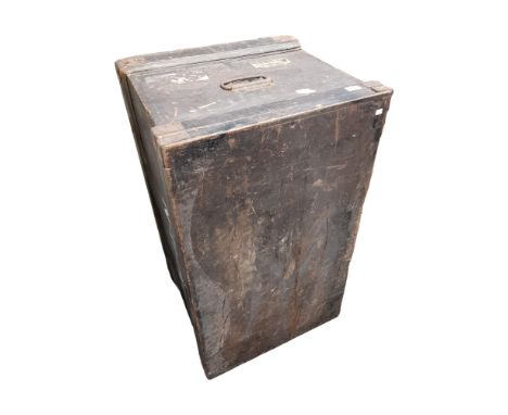 ANTIQUE PINE STEAMER TRUNK WITH LABELS 