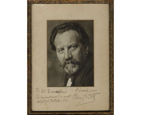 WOOD HENRY J.: (1869-1944) English Conductor. A good vintage signed and inscribed sepia 8.5 x 11.5 photograph of Wood in a cl
