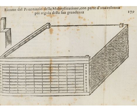 Napier (John) Raddologia, Overo Arimmetica Virgolare, first Italian edition, 7 woodcut plates (including one table), all but 