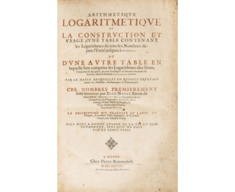 Vlacq (Adriaan) Arithmetique Logarithmetique ou la Construction et Usage d'une Table Contenant les Logarithmes de tous les No