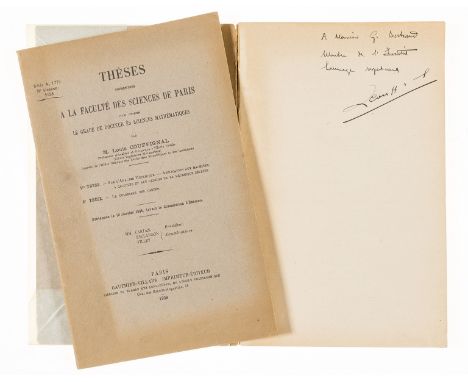 Couffignal (Louis) Thèses présentées a la Faculté des Sciences de Paris... 1re Thèse. - Sur l'analyse mécanique. Application 