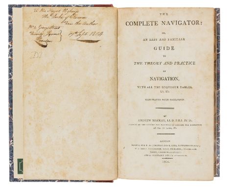 Mackay (Andrew) The Complete Navigator, first edition, the dedication copy with an ink inscription "from the author" to Princ