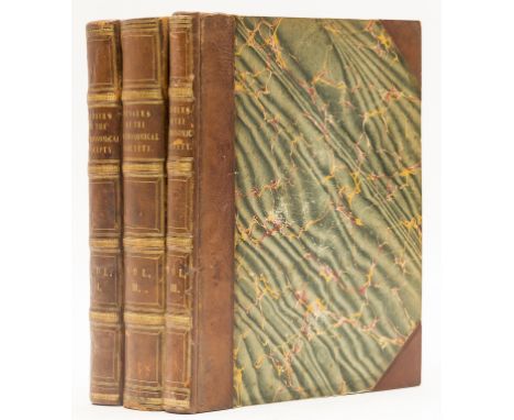 Babbage (Charles).- Memoirs of the Astronomical Society of London, vol.1-3 only, first edition, 14 engraved plates, 2 folding