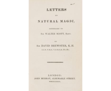 Brewster (Sir David) Letters on Natural Magic, Addressed to Sir Walter Scott, first edition, text illustrations, including 2 