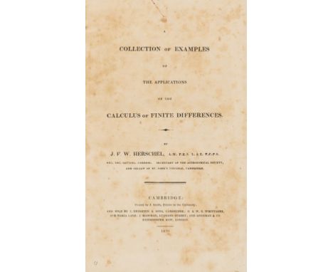 Babbage (Charles), John F.W. Herschel and George Peacock, translators. An Elementary Treatise on the Differential and Integra