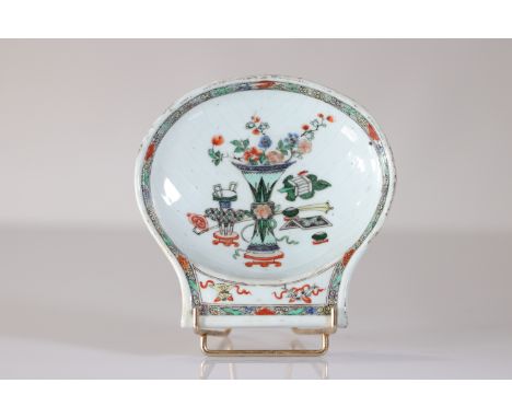  Qing dynasty famille verte porcelain finger wash - Sizes: L 160mm - Weight (K): 0,274kg - Condition: at first sight - small 