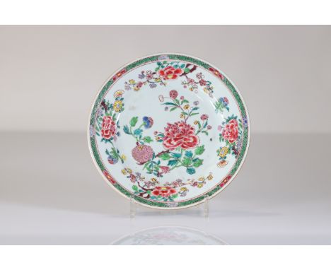  China 18th century famille rose plate - Sizes: D 226mm - Weight (K): 0,295kg - Condition: at first sight - good condition - 