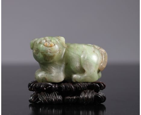  China Buddhist lion in Qing period green jade - Sizes: H 100mm L 100mm - Weight (K): 0,975kg - Condition: at first sight - g