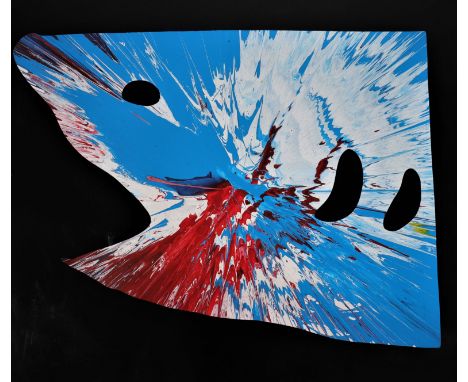  Damien Hirst. 2009. â€œBlue-White-Redâ€ Shark Spin Painting, acrylic on paper. Stamp of the signature "Hirst" on the back. S