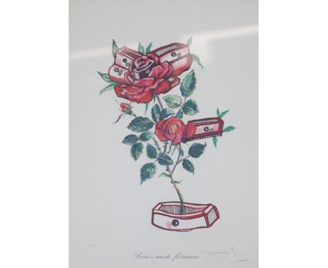  Salvador Dali Rosa e Morti floriscens - with signature - Sizes: Hors cadre H 680mm L 500mm - Weight (K): 4,35kg - Condition: