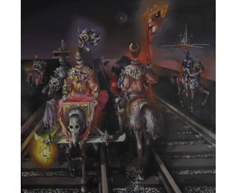  Jean De Battice Large oil on canvas - Sizes: Hors cadre H 1230mm L 1230mm - Weight (K): 7,9kg - Condition: at first sight - 
