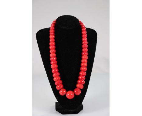  China important red coral necklace - Sizes: h350mm - Weight (K): 0,503kg - Condition: at first sight - good condition - no r