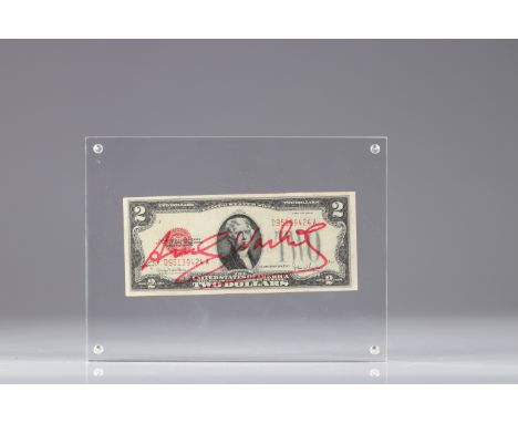  United States - 2 Dollars banknote signed by Andy Warhol - with certificate - 1928 - Sizes: Divers - Weight (K): 0,685kg - C