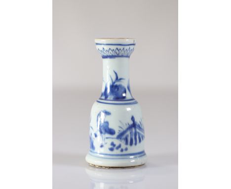  China white blue Kangxi period porcelain vase - Sizes: H 137mm D 70mm - Weight (K): 0,26kg - Condition: at first sight - goo