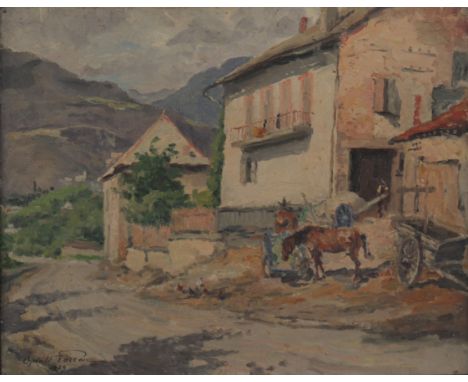  Oswald POREAU (1877-1955) oil on canvas "village view" - Sizes: Hors cadre H 320mm L 400mm - Weight (K): 1,55kg - Condition: