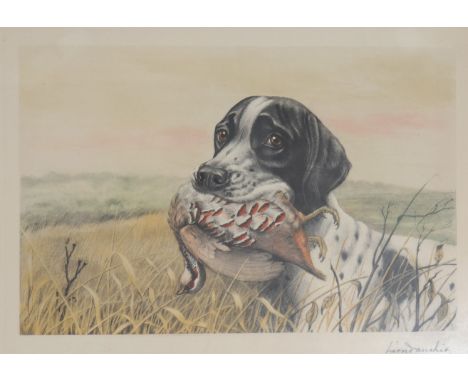  Leon Danchin engraving hunting dog. - Sizes: Hors cadre H 310 mm L 470mm - Weight (K): 3,4kg - Condition: at first sight - g
