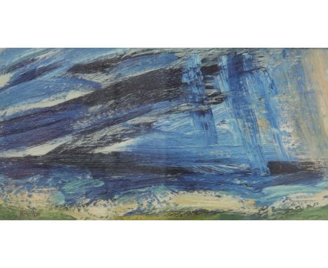  John HOUSTON (1930-2008) oil on panel "Windy day Gullane" - Sizes: H 350mm L 550mm - Weight (K): 1,964kg - Condition: at fir