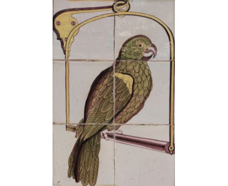  Delft 18th faience tiles forming a parrot - Sizes: Hors cadre H 360mm L 240mm - Weight (K): 2,02kg - Condition: After verifi