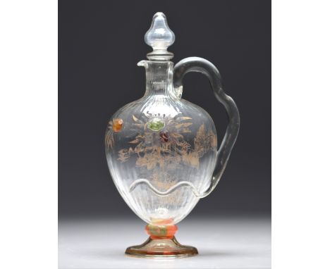  Emile Galle enamel carafe - Sizes: H 240 mm L 130 mm - Weight (K): 0,6kg - Condition: at first sight - good condition - no r