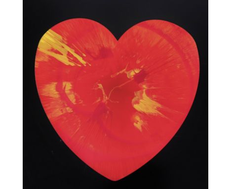  Damien Hirst. 2009. Heart. Spin Painting, acrylic on paper. Stamp of the signature "Hirst" on the back. Stamp "HIRST" emboss