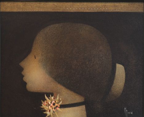  Maurice MUSIN (1939) oil on canvas "profile of a young woman" - Sizes: Hors cadre H 490mm L 600mm - Weight (K): 4,7kg - Cond