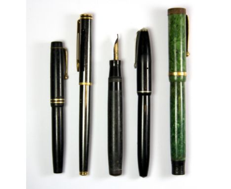 Five vintage fountain pens.