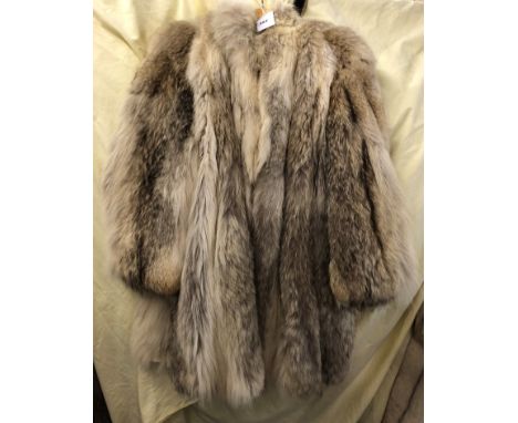 IONATI PELLICCERIA MILANO CHINCHILLA MID LENGTH LIGHT COLOURED FUR COAT WITH TEARS ON BOTH SLEEVES