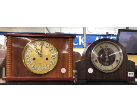 ENFIELD DOME CASED 8 DAY MANTEL CLOCK AND ONE OTHER