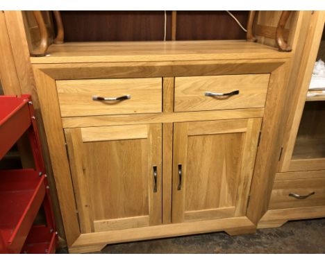 MATCHING CONTEMPORARY LIGHT OAK TWO DRAWER SIDE CABINET