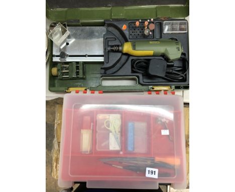 BOXED PROXXON MICROMOT SUPER SET AND A PLASTIC CANTILEVER TOOLBOX
